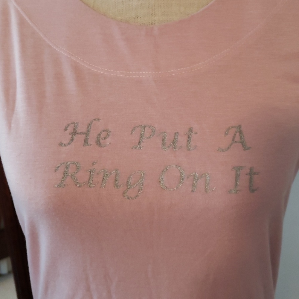 NWOT "He Put A Ring On It" Sequined Tshirt